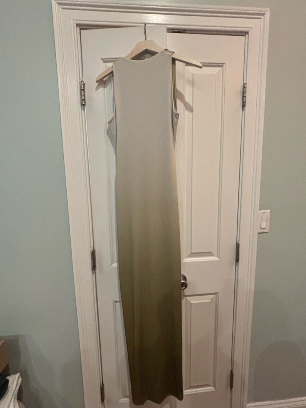 Meshki Olive & Cream Twist-Front Maxi Dress - Picture 3 of 4